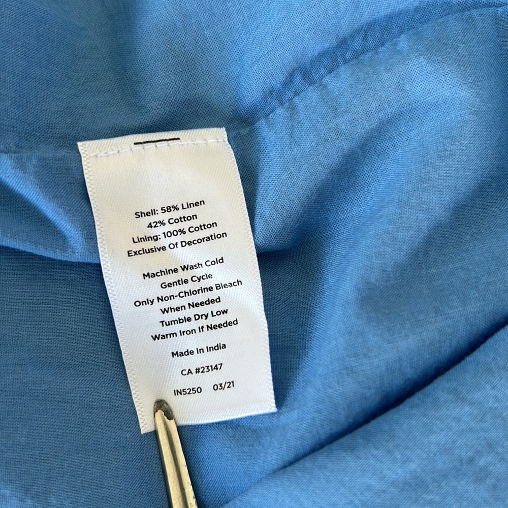 Talbots Embroidered Linen Chambray A-Line Skirt - Picture 7 of 11